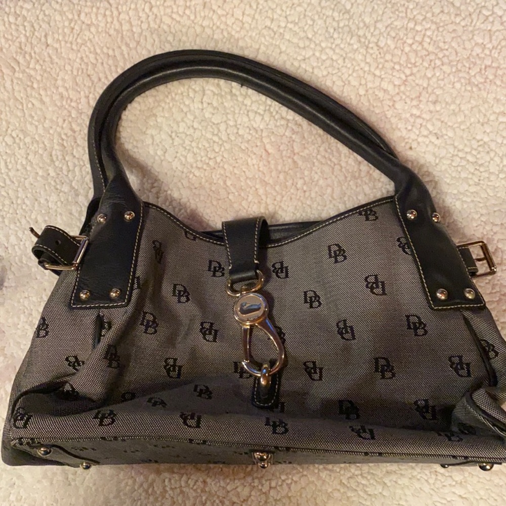Dooney & Bourke Cloth and Leather Shoulder Tote